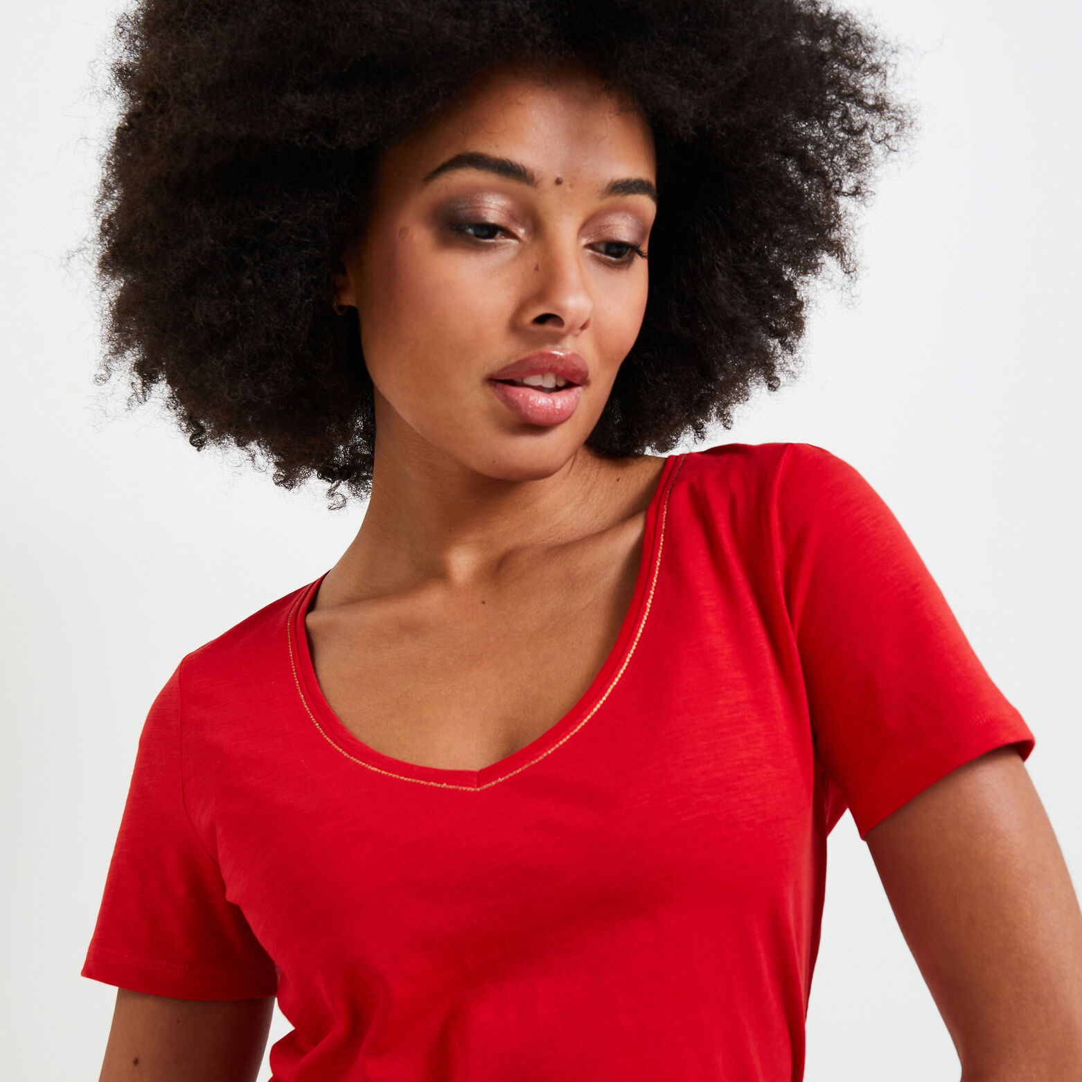 T-shirt col V femme