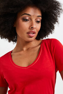 T-shirt col V femme