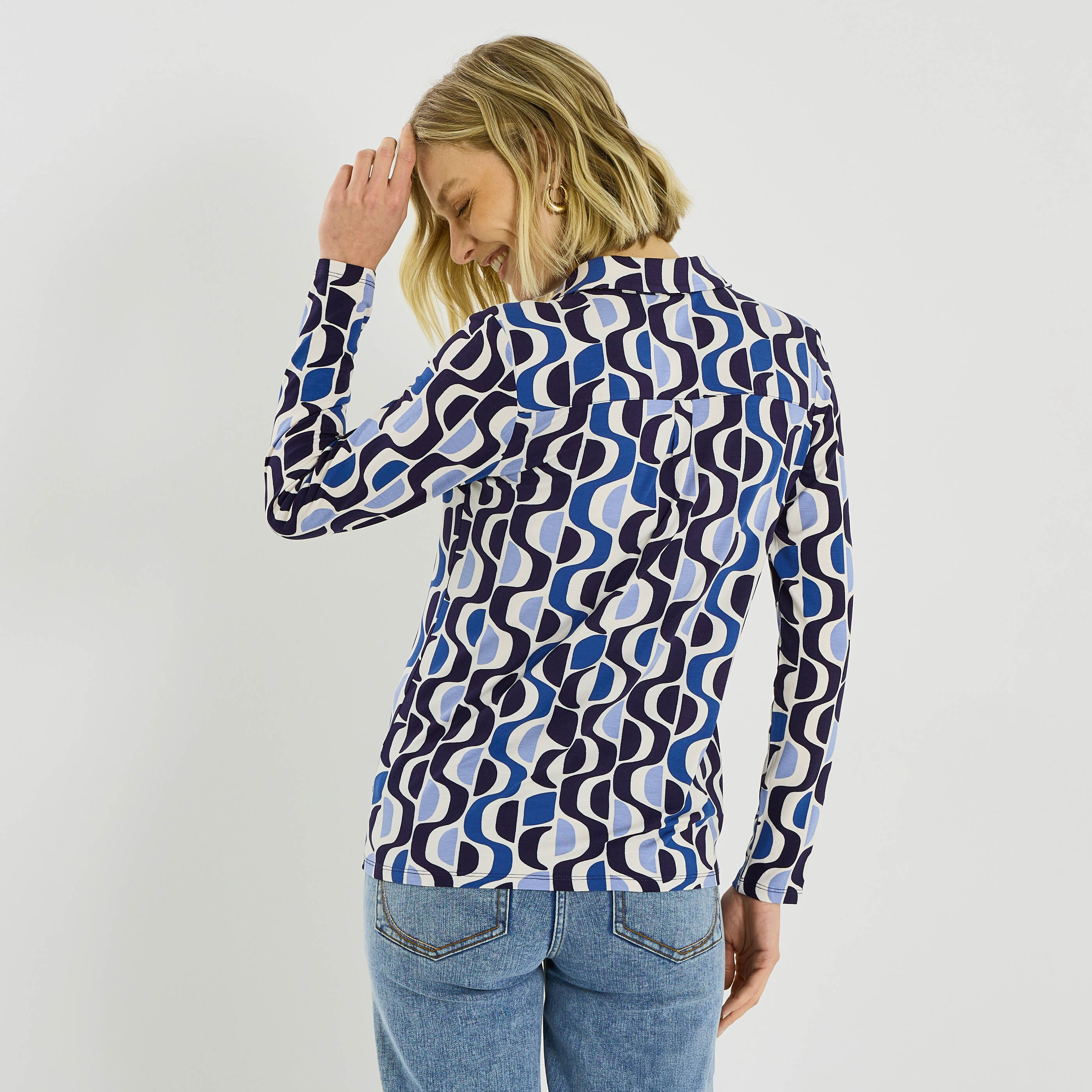 Chemise fluide imprim&eacute;e femme