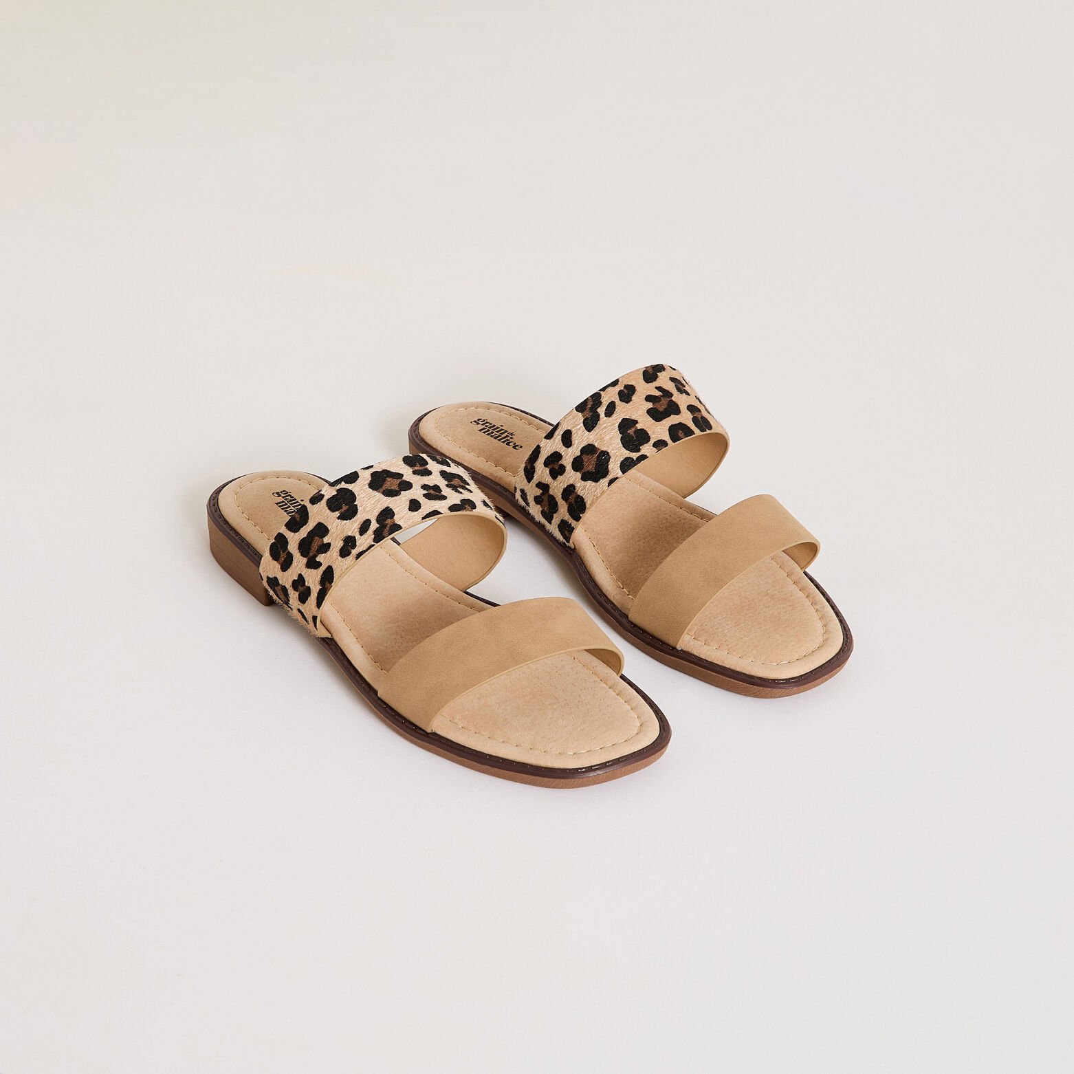 Mules plates imprimé léopard femme