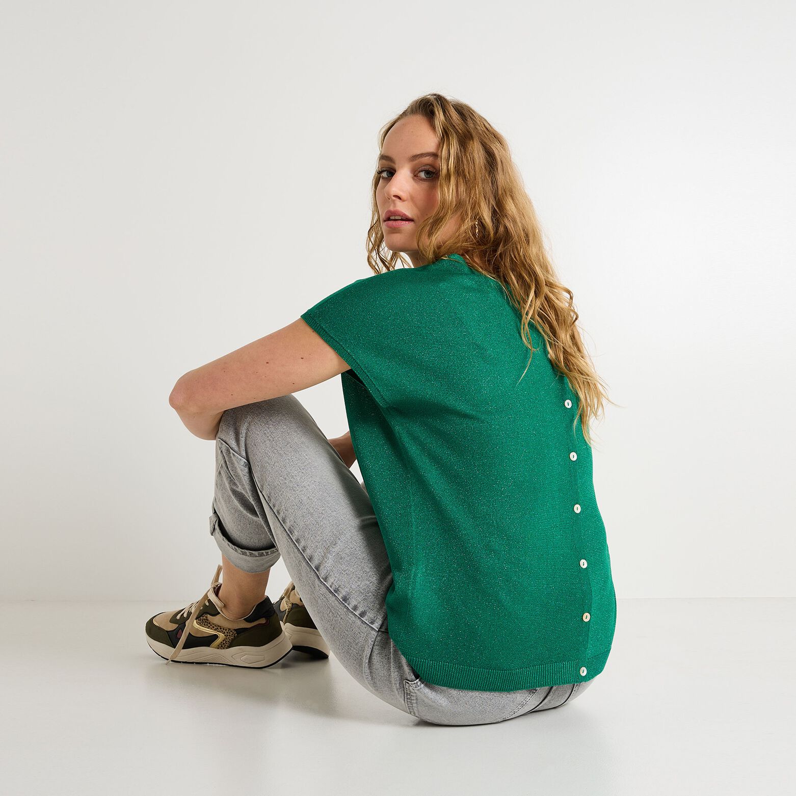 Pull manches courtes femme