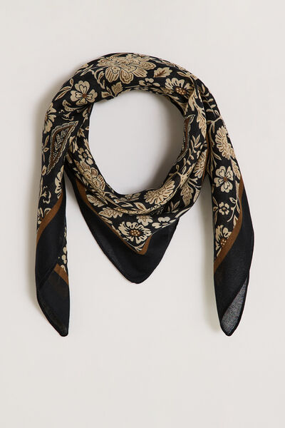 Foulard carré motif fleuri