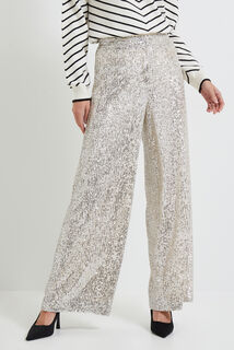 Pantalon flare à sequins femme