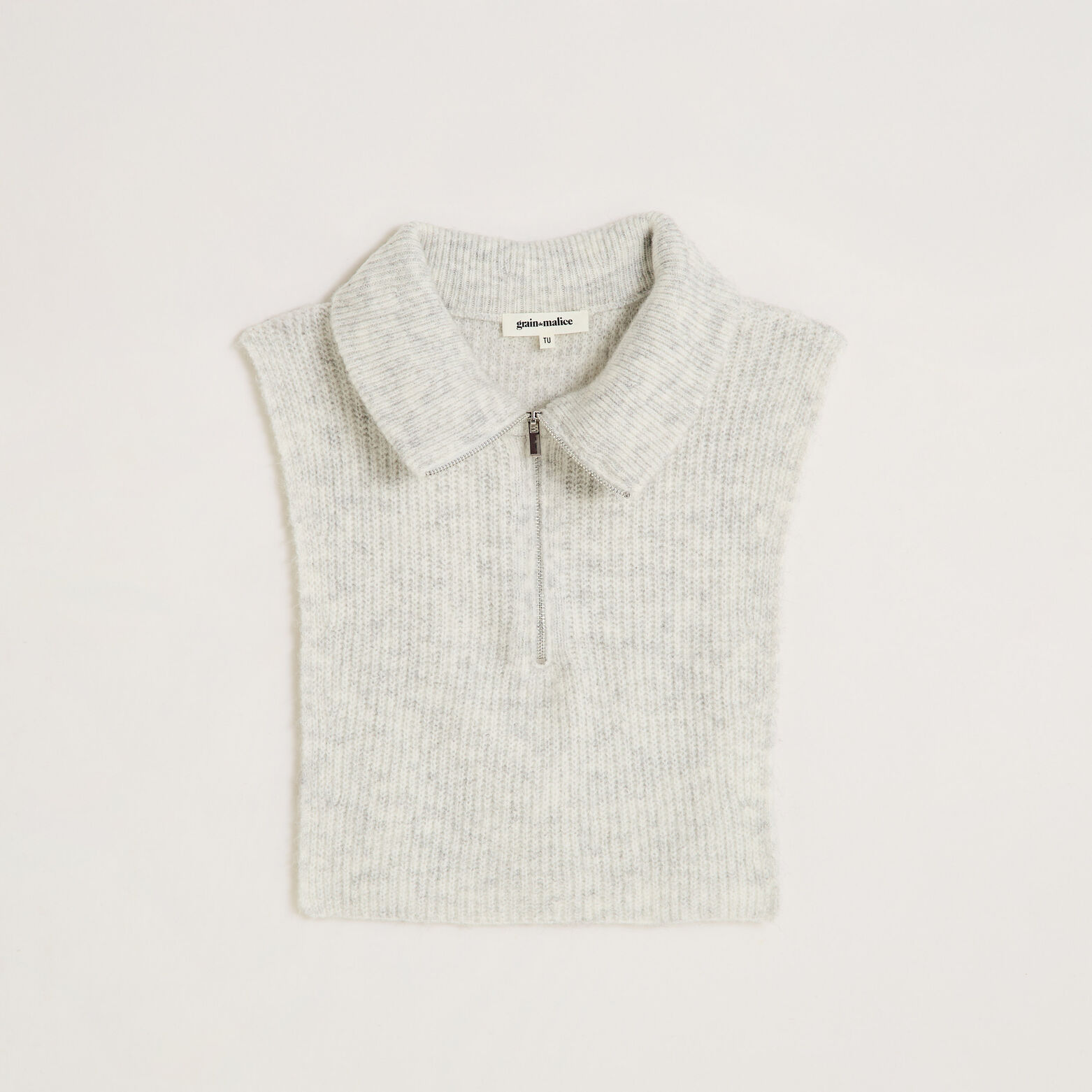 Col zippé uni femme