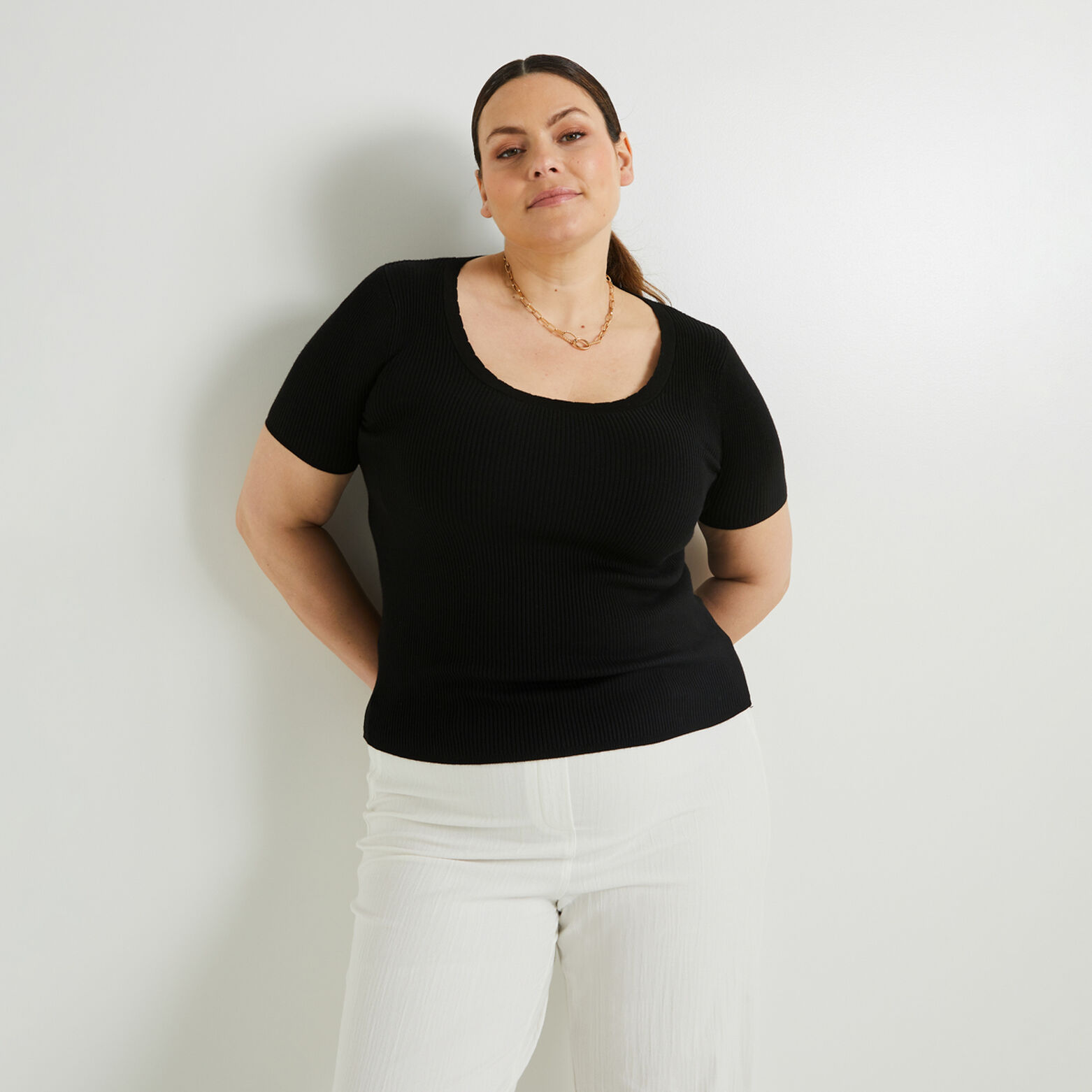 Pull manches courtes femme