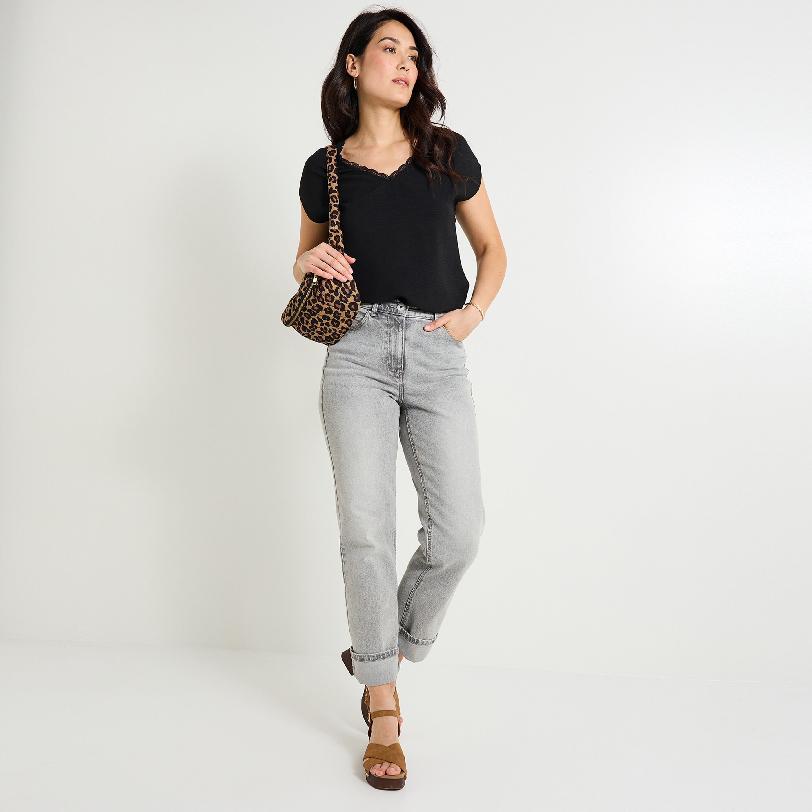 Blouse col V femme