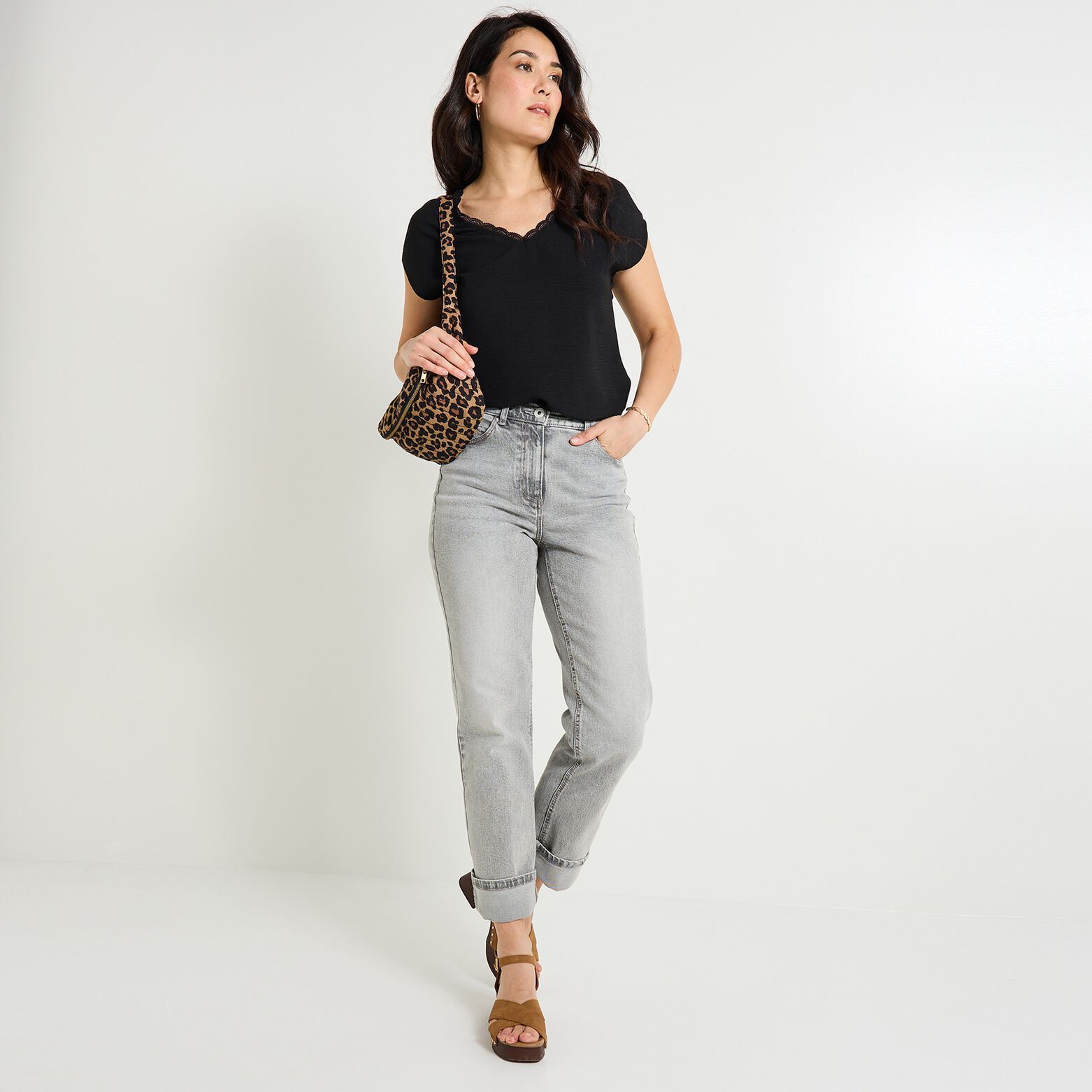 Blouse col V femme