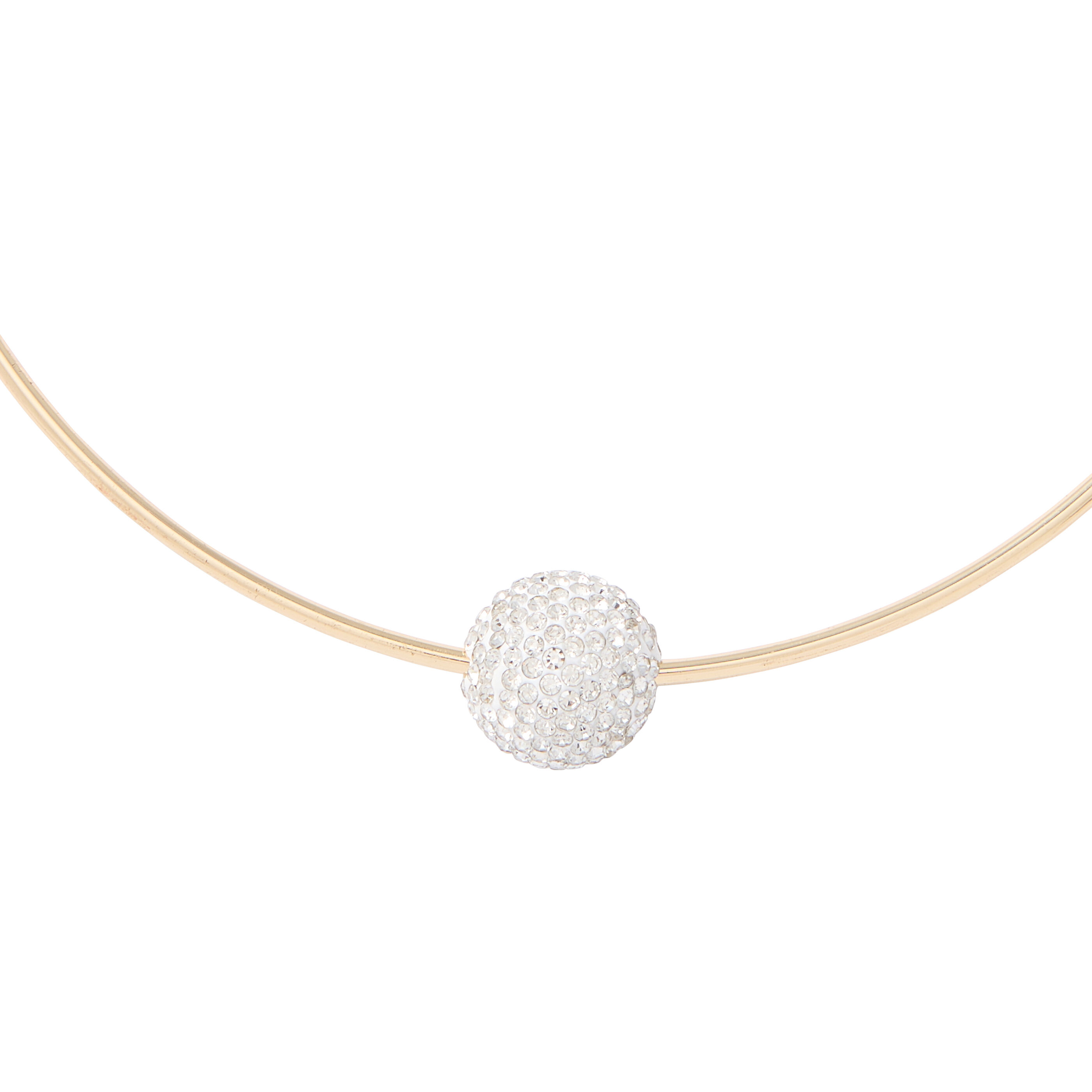 Collier torque pendentif &agrave; strass