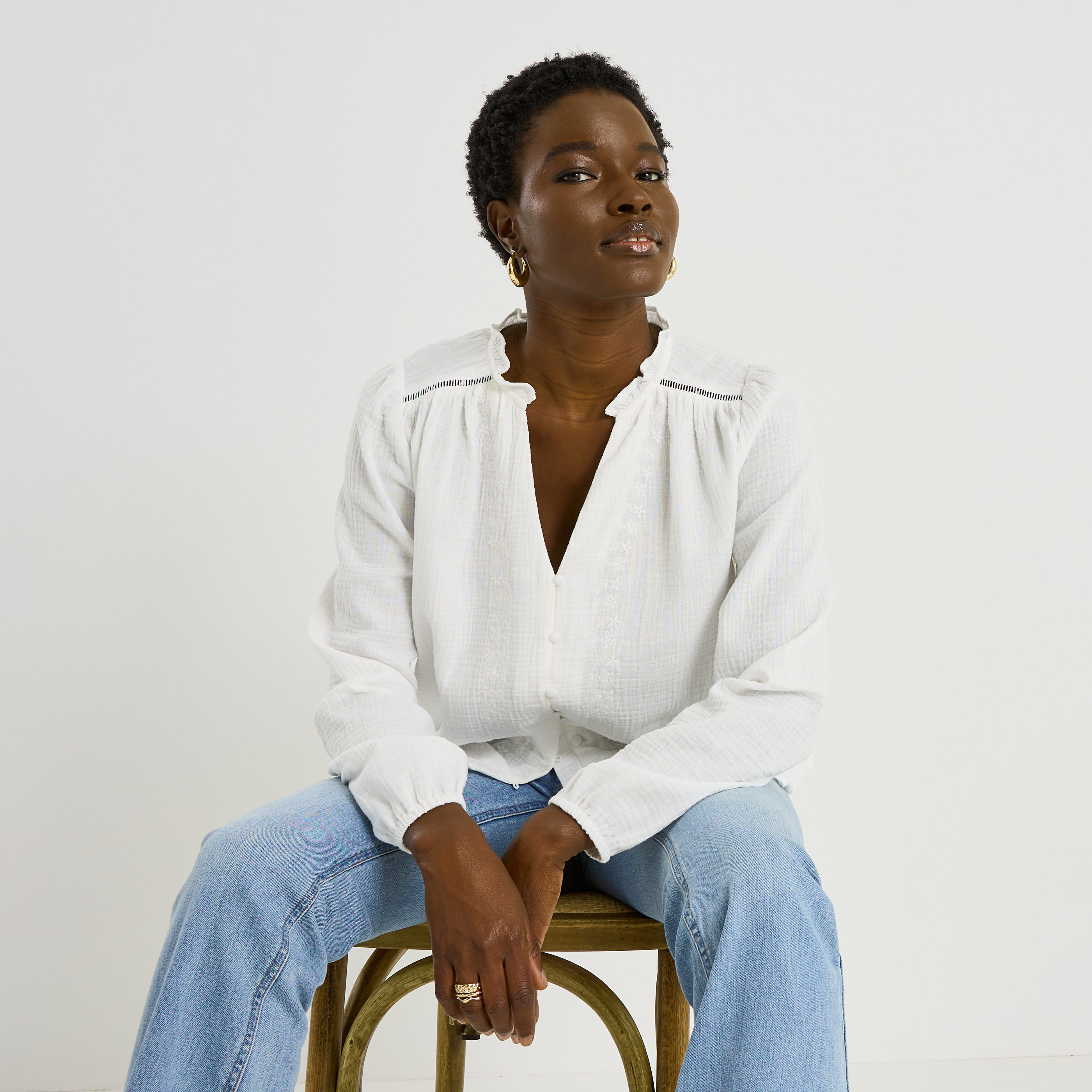 Chemise en gaze de coton femme