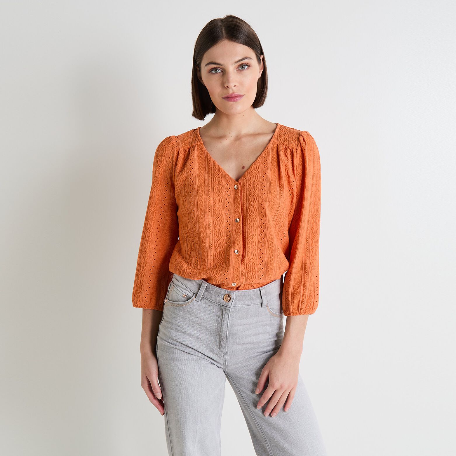 T-shirt col V femme
