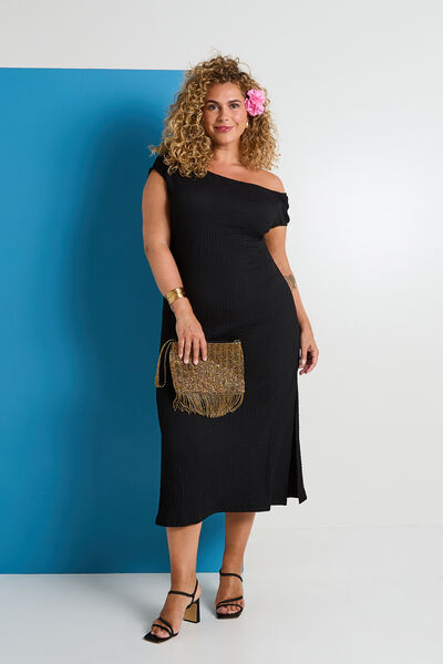 Robe longue en maille gaufrée