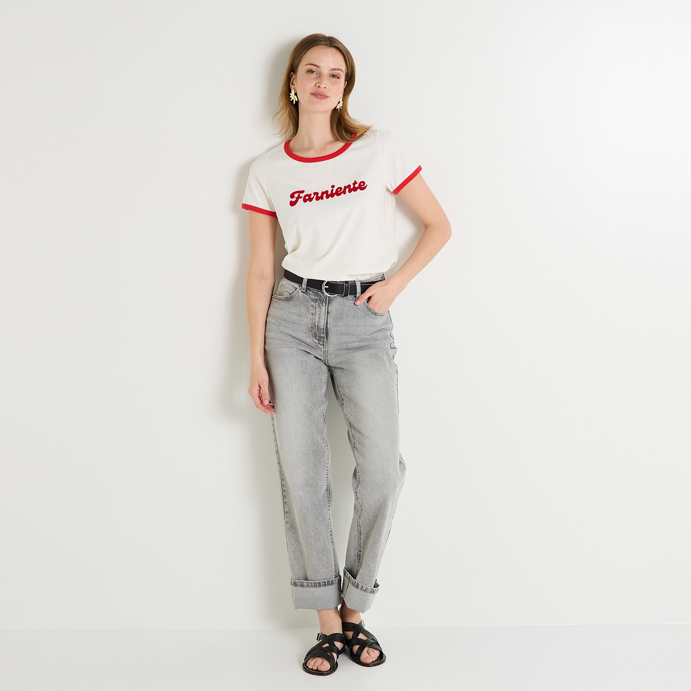 T-shirt col rond femme