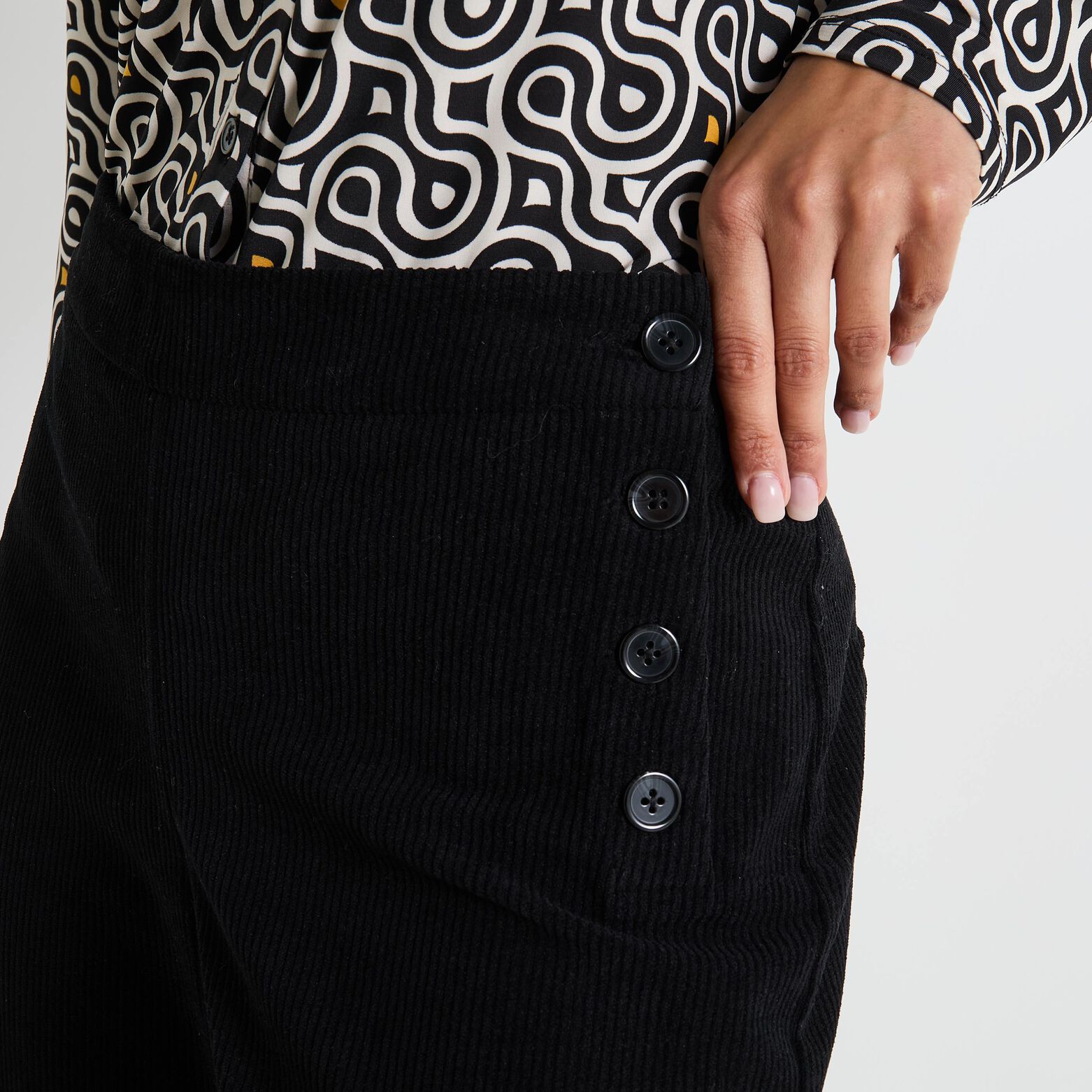Pantalon à pont velours femme