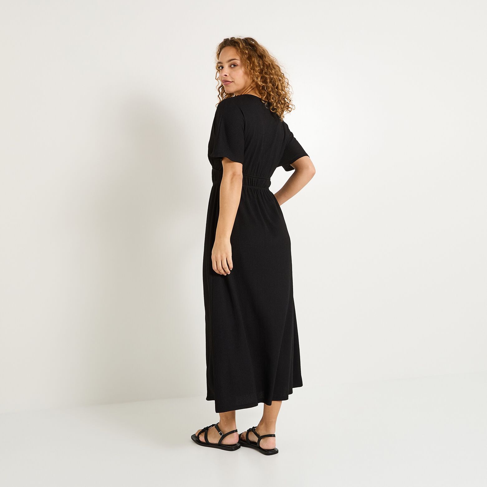 Robe longue en maille femme