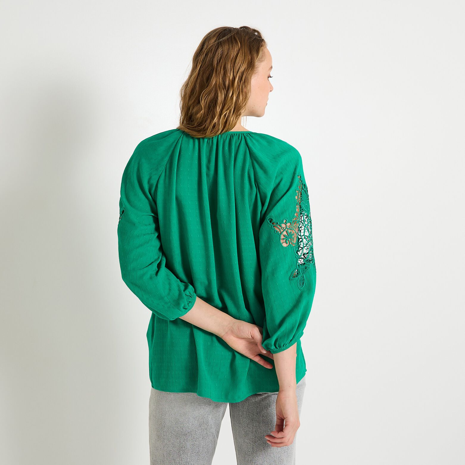 Blouse col V femme
