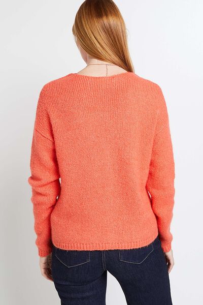 Gilet col V ajouré femme