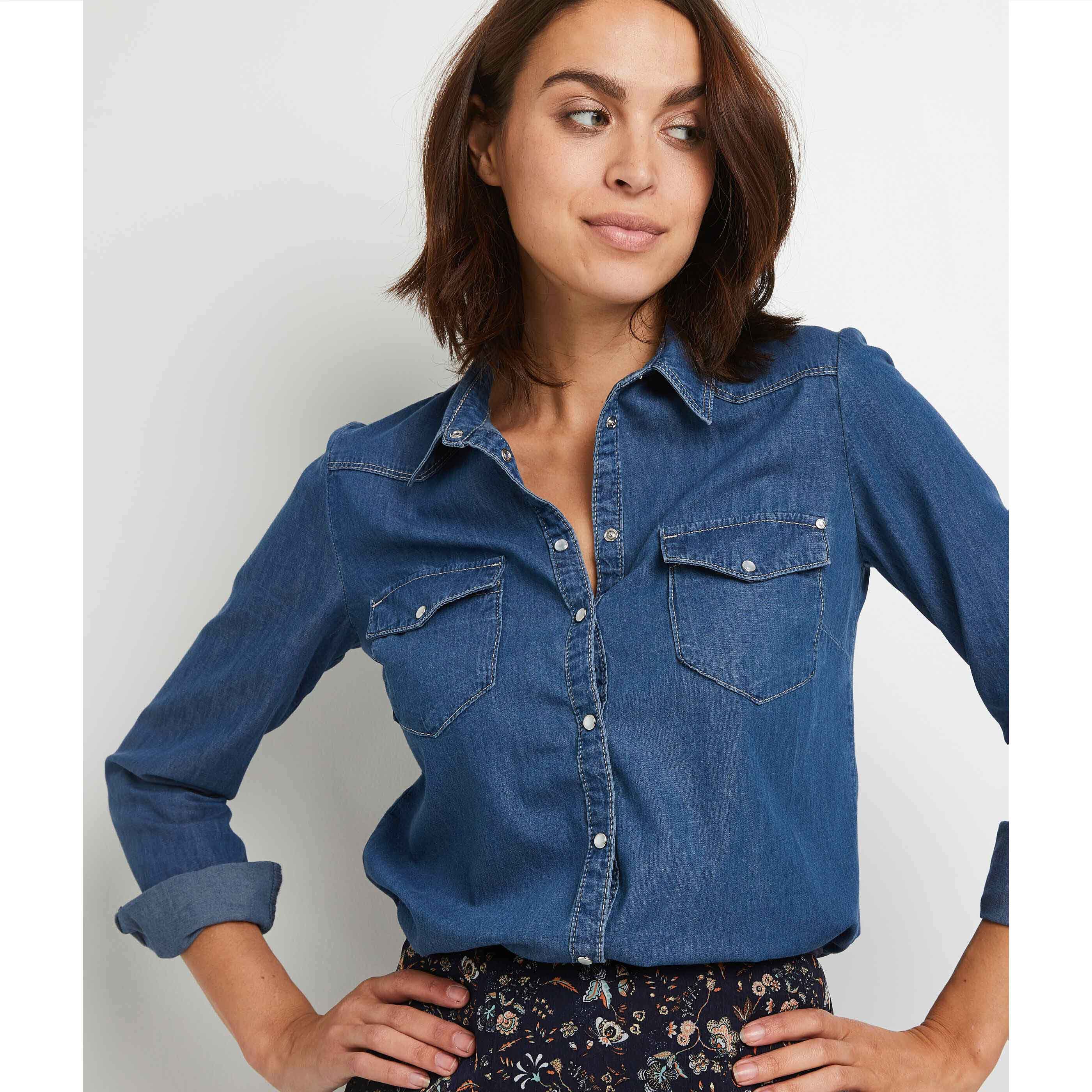 Chemise femme top denim