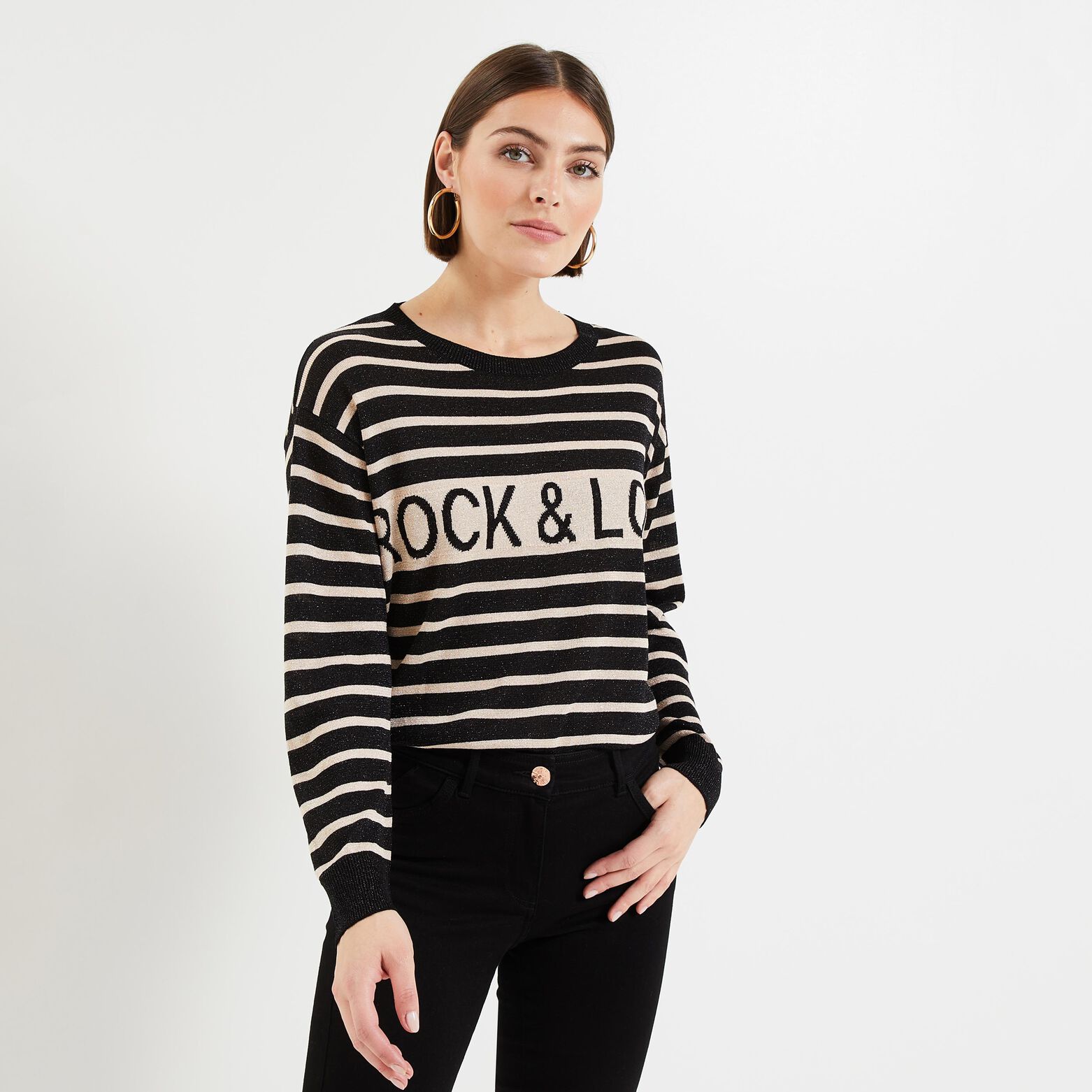 Pull lurex rayé rock