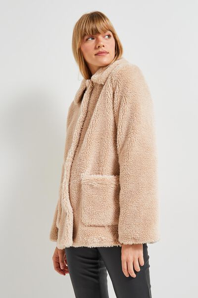 Manteau effet mouton femme