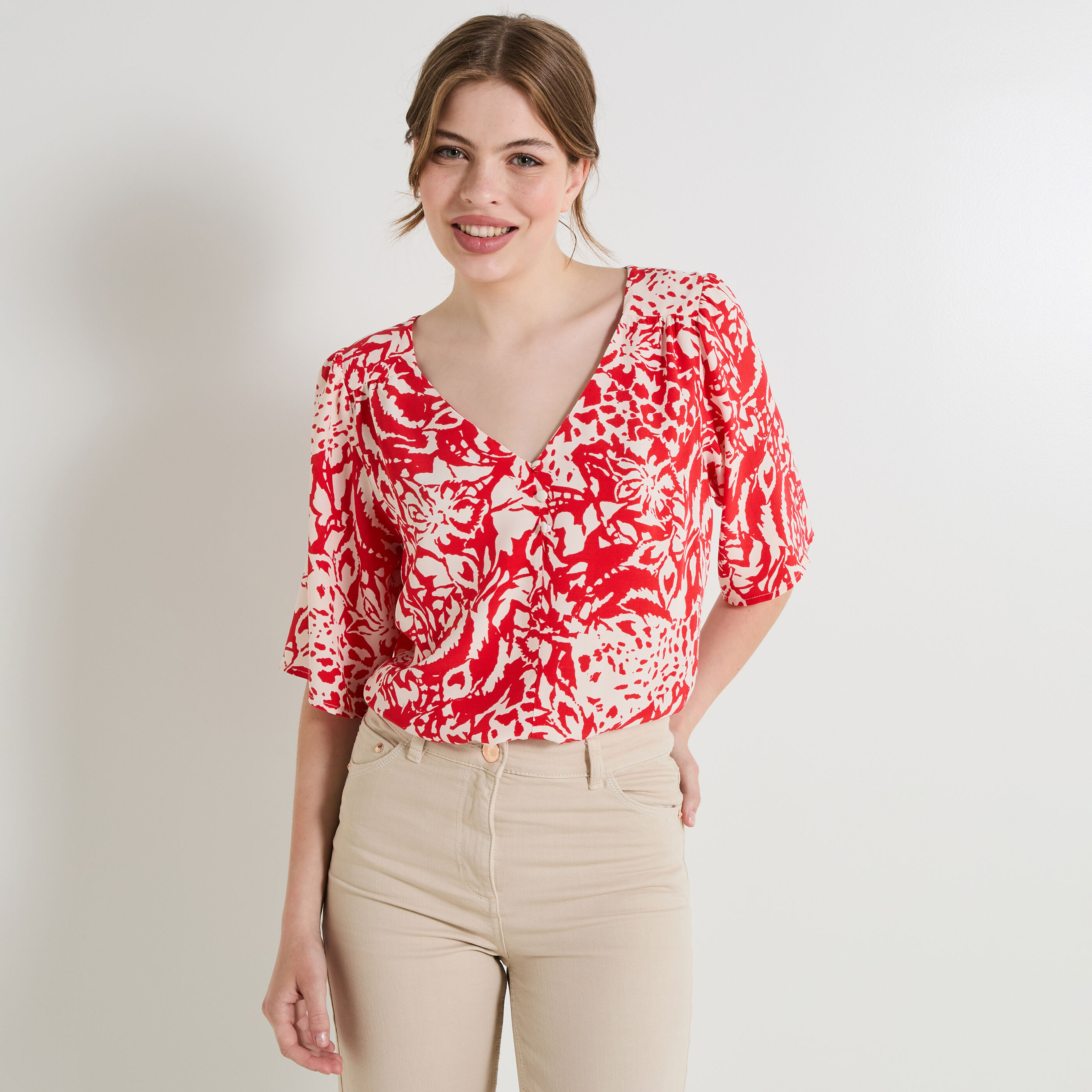 Blouse imprim&eacute;e femme