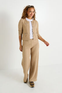 Veste en maille à col rond femme