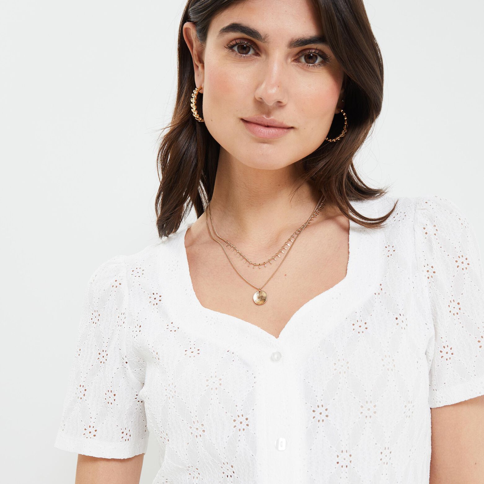 Tshirt maille ajourée femme