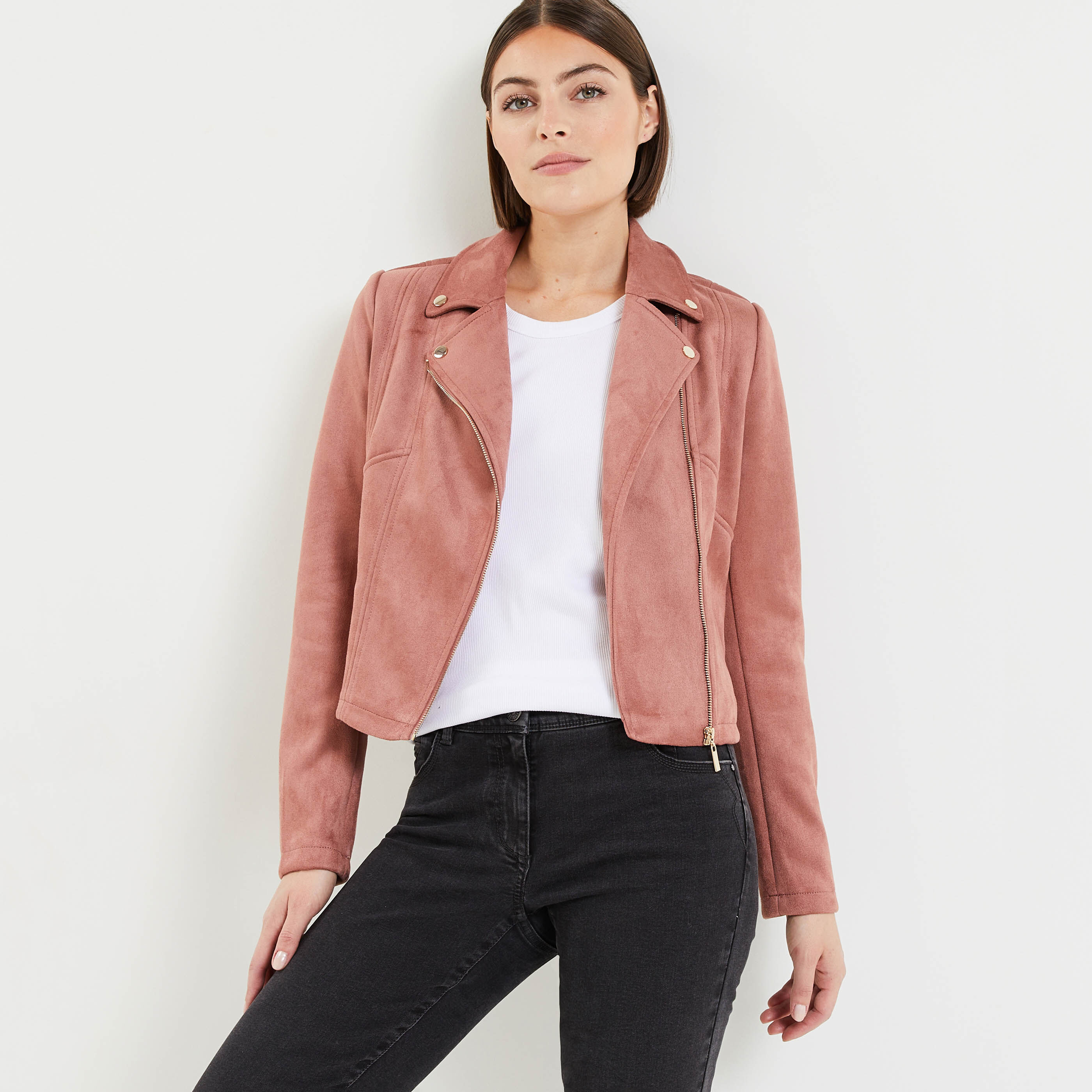 Veste suedine sales femme pas cher