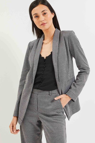 Veste blazer pieds de poule femme