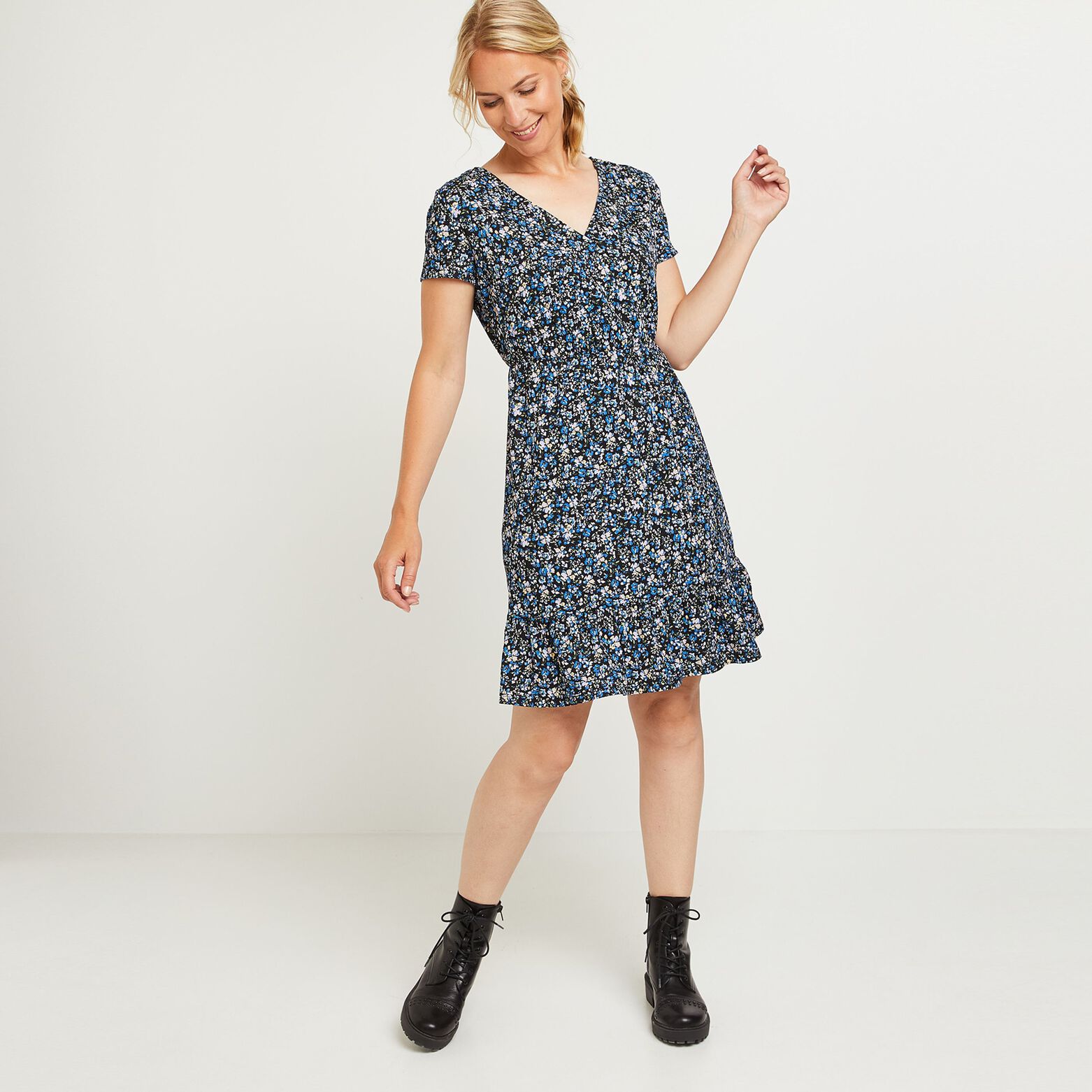Robe en maille imprimée femme