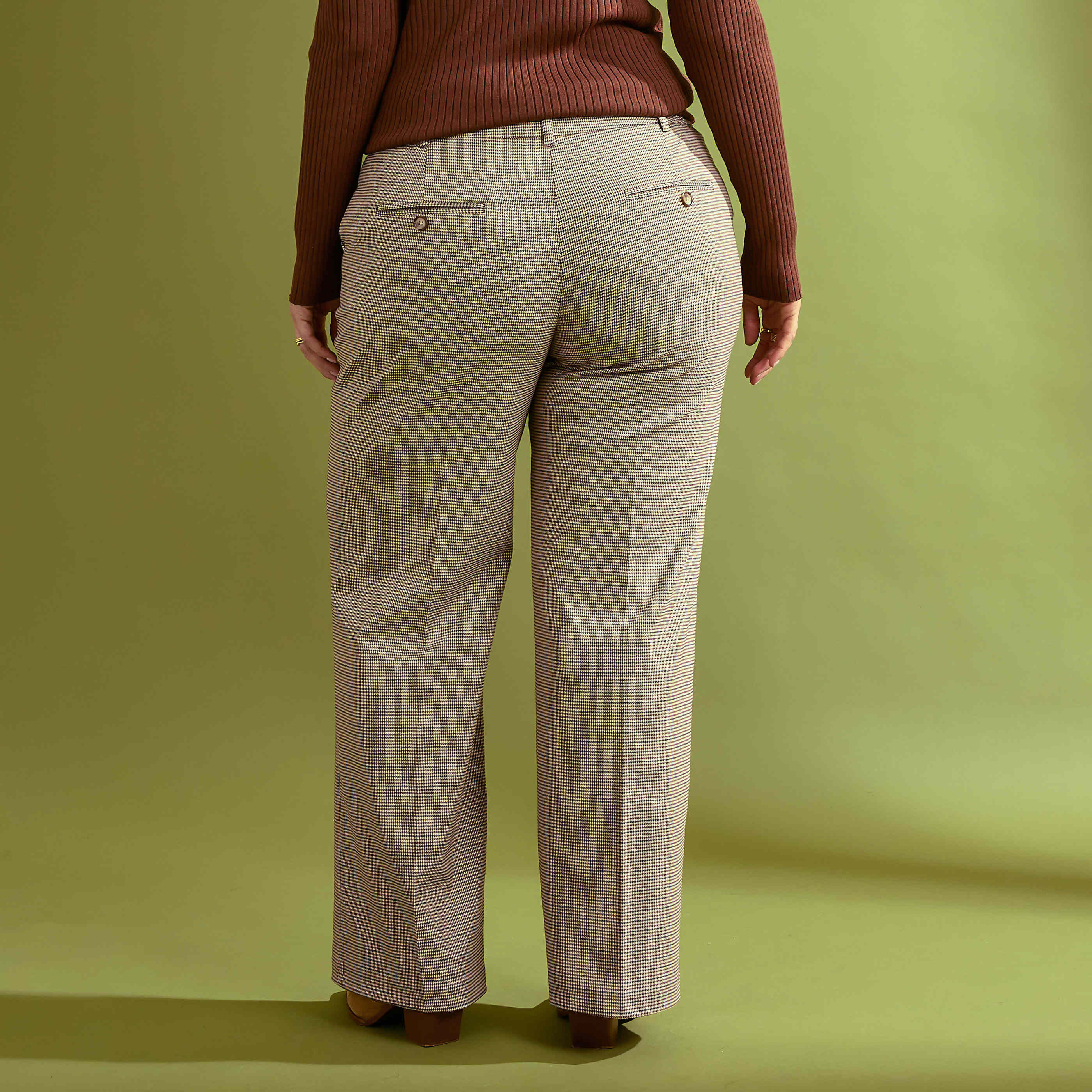 Pantalon &agrave; carreaux femme