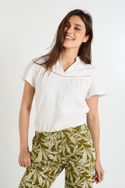 Blouse brodée femme