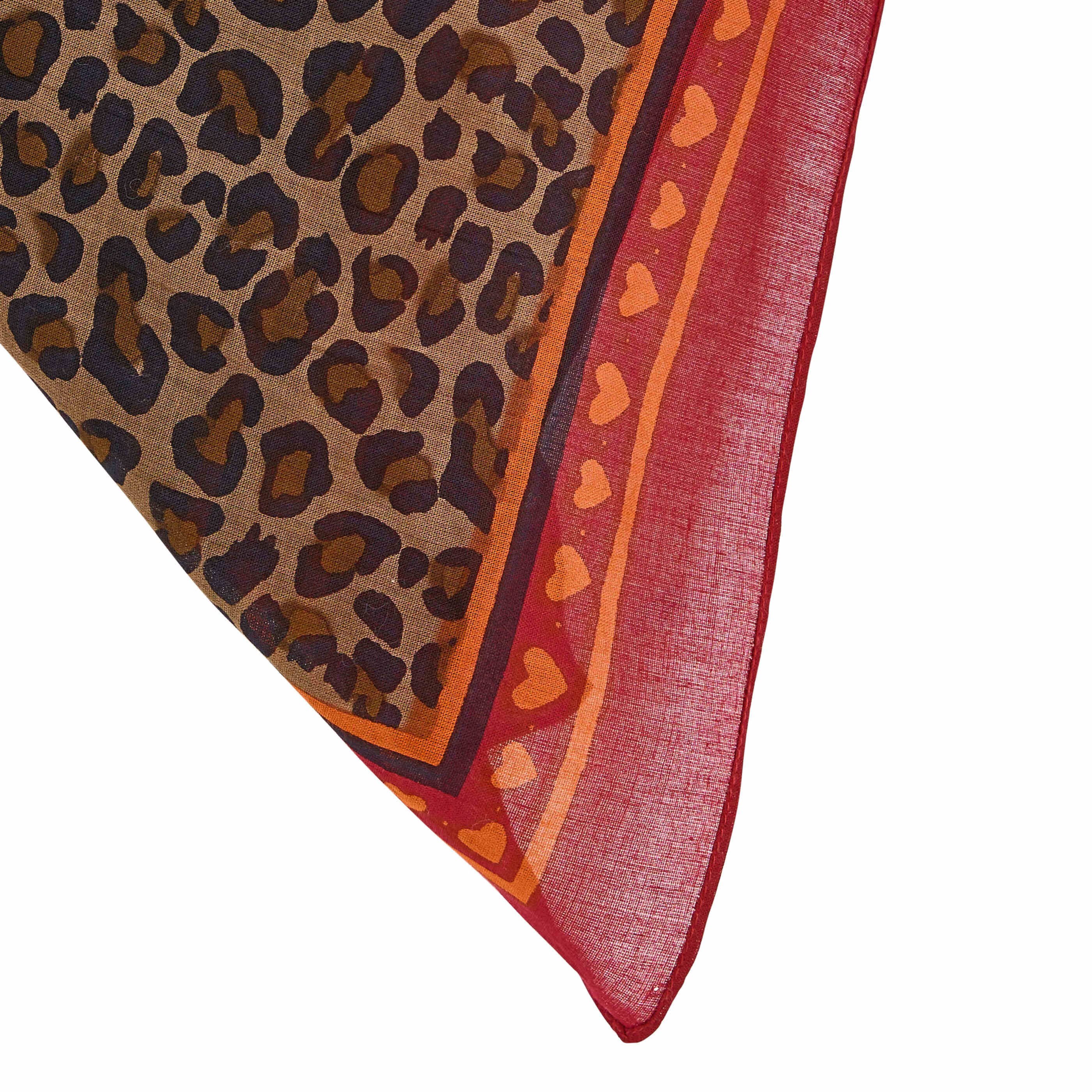 Foulard carr&eacute; imprim&eacute; l&eacute;opard femme