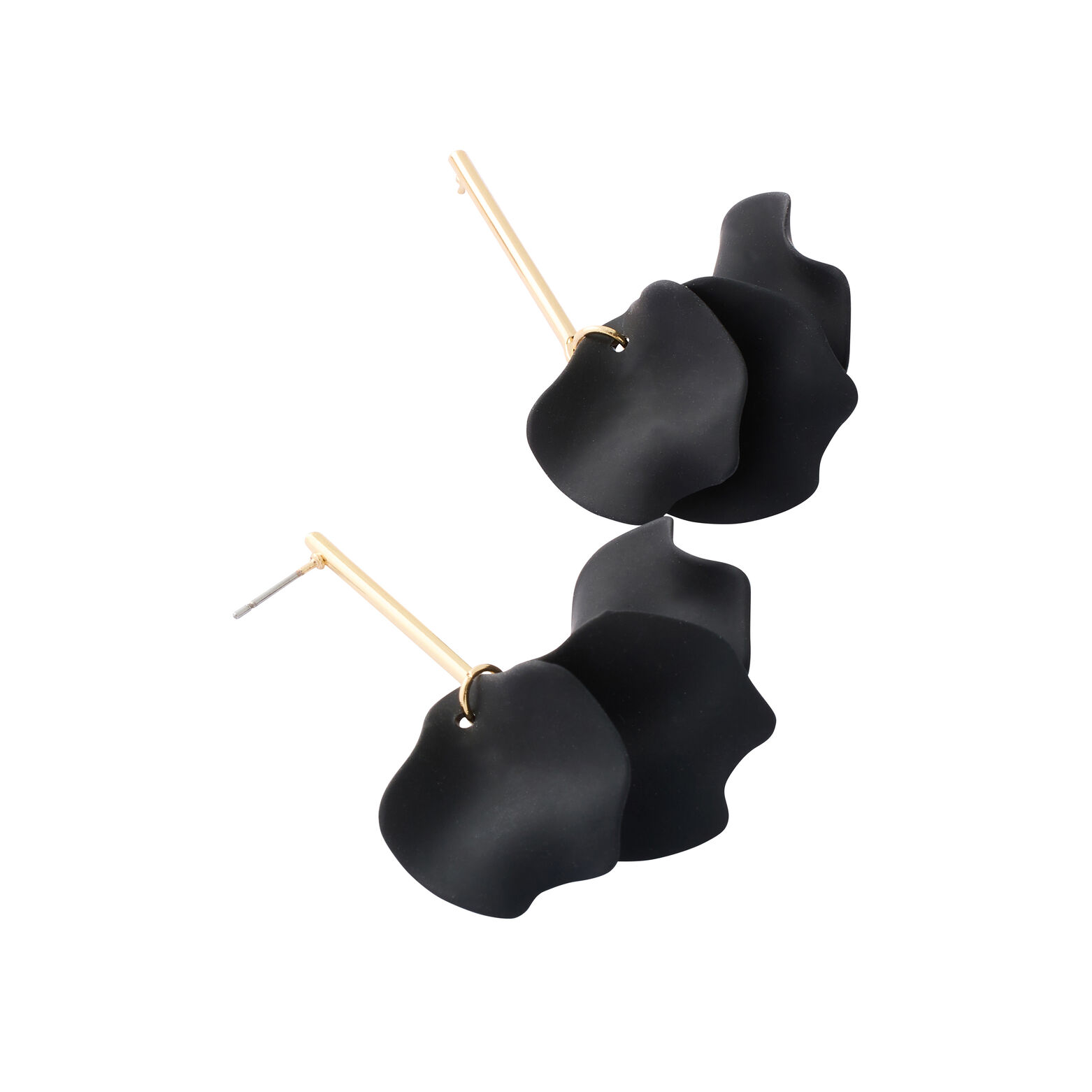 Boucles d'oreilles pétales noirs