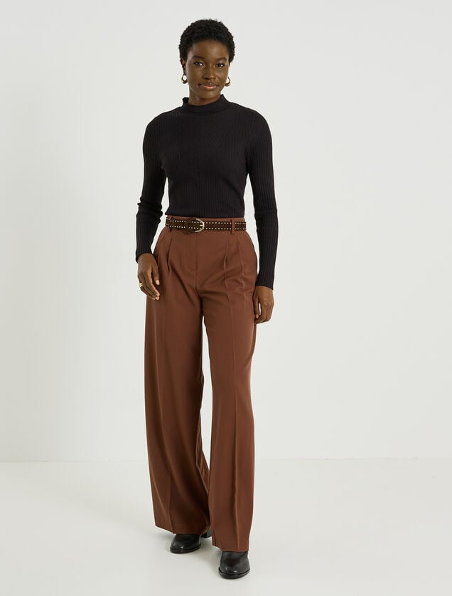 Pantalon fluide &agrave; pinces femme
