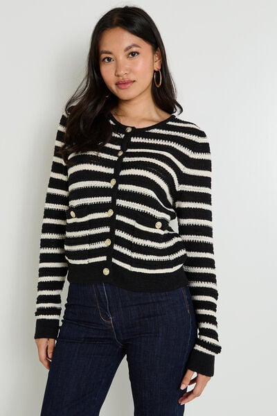 Gilet court bicolore femme