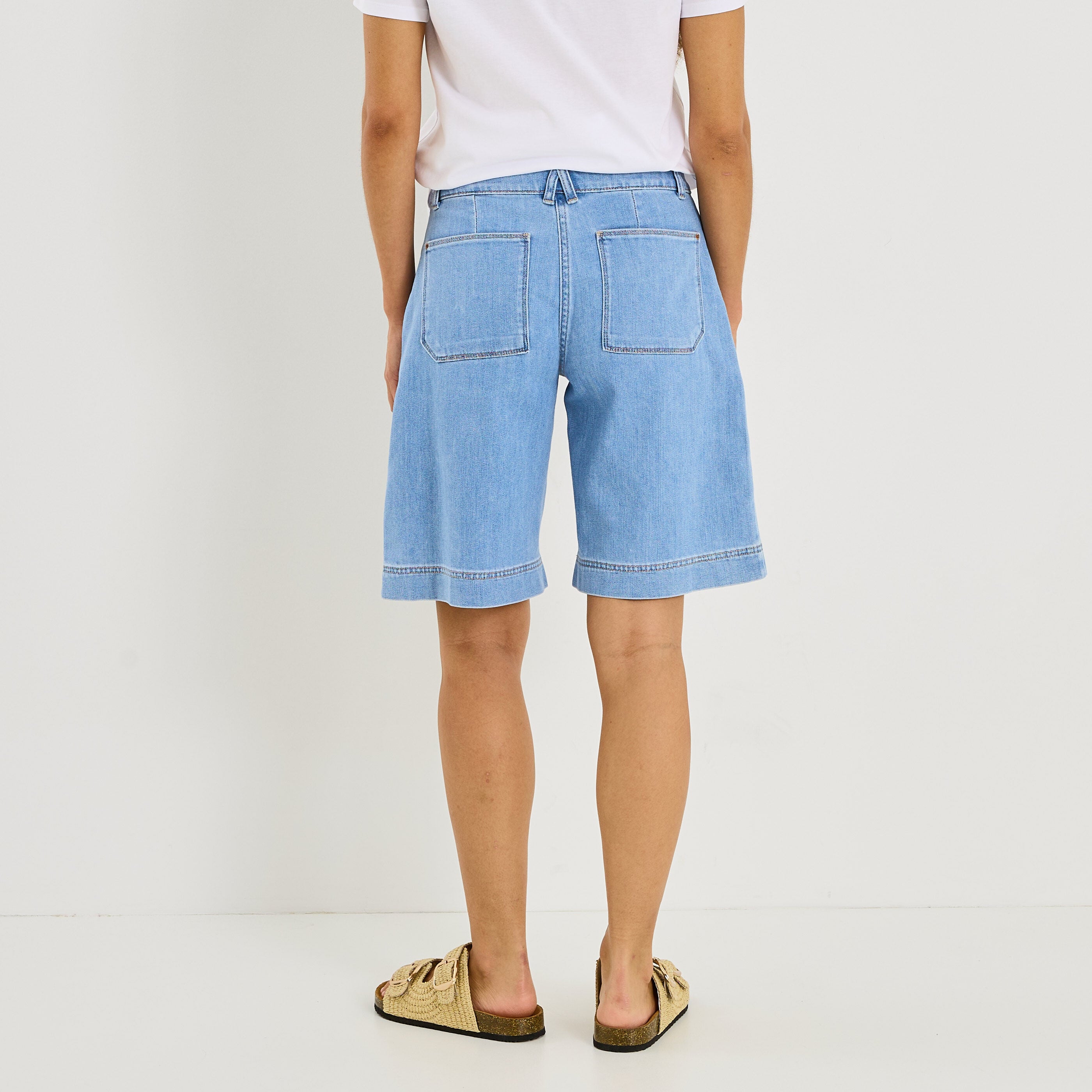 Bermuda ample en jean femme