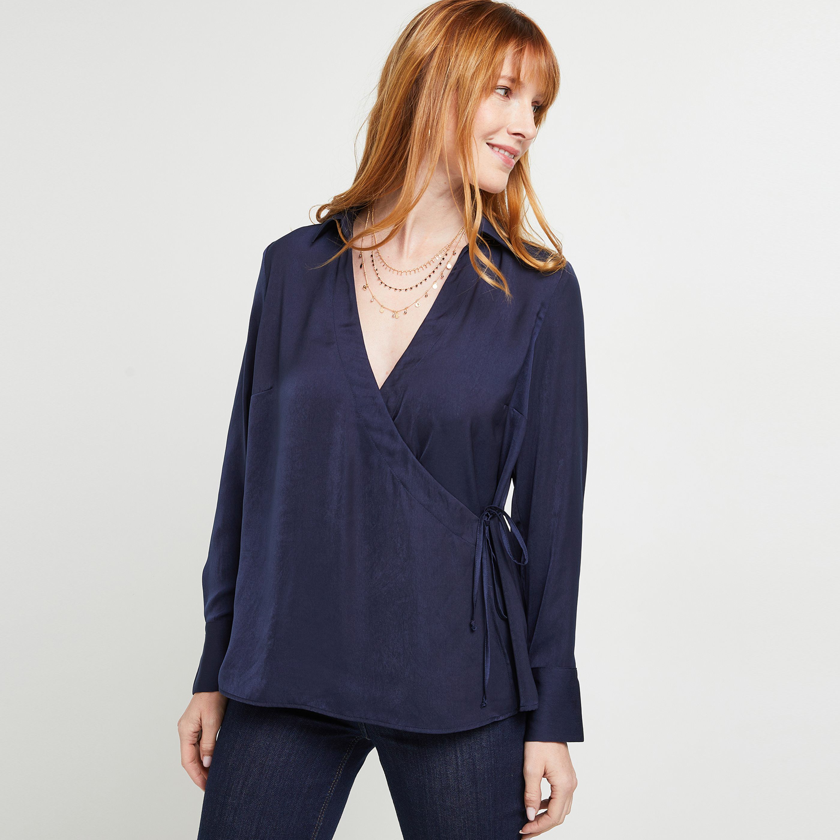 Blouse cache coeur hot sale satin