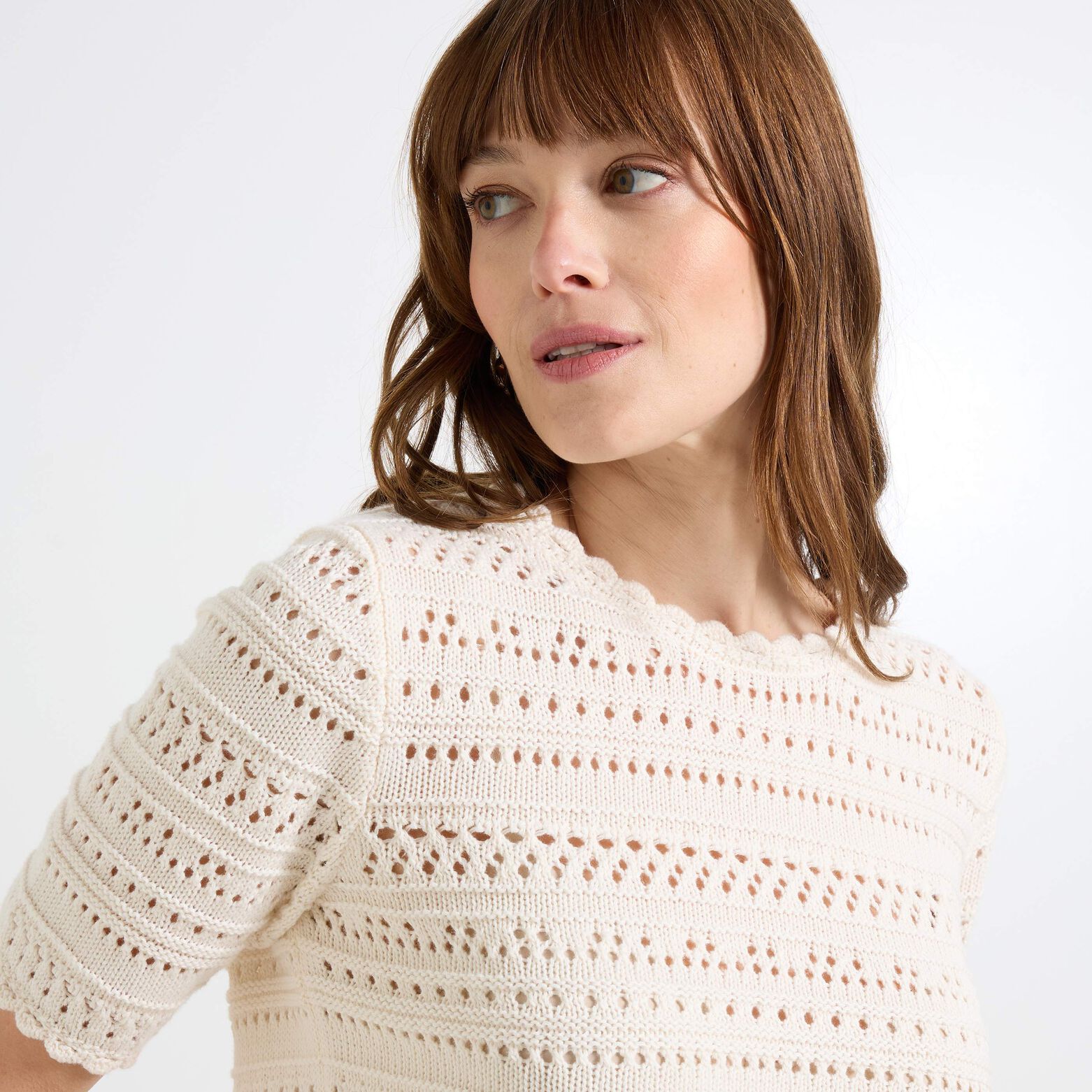 Pull col rond femme