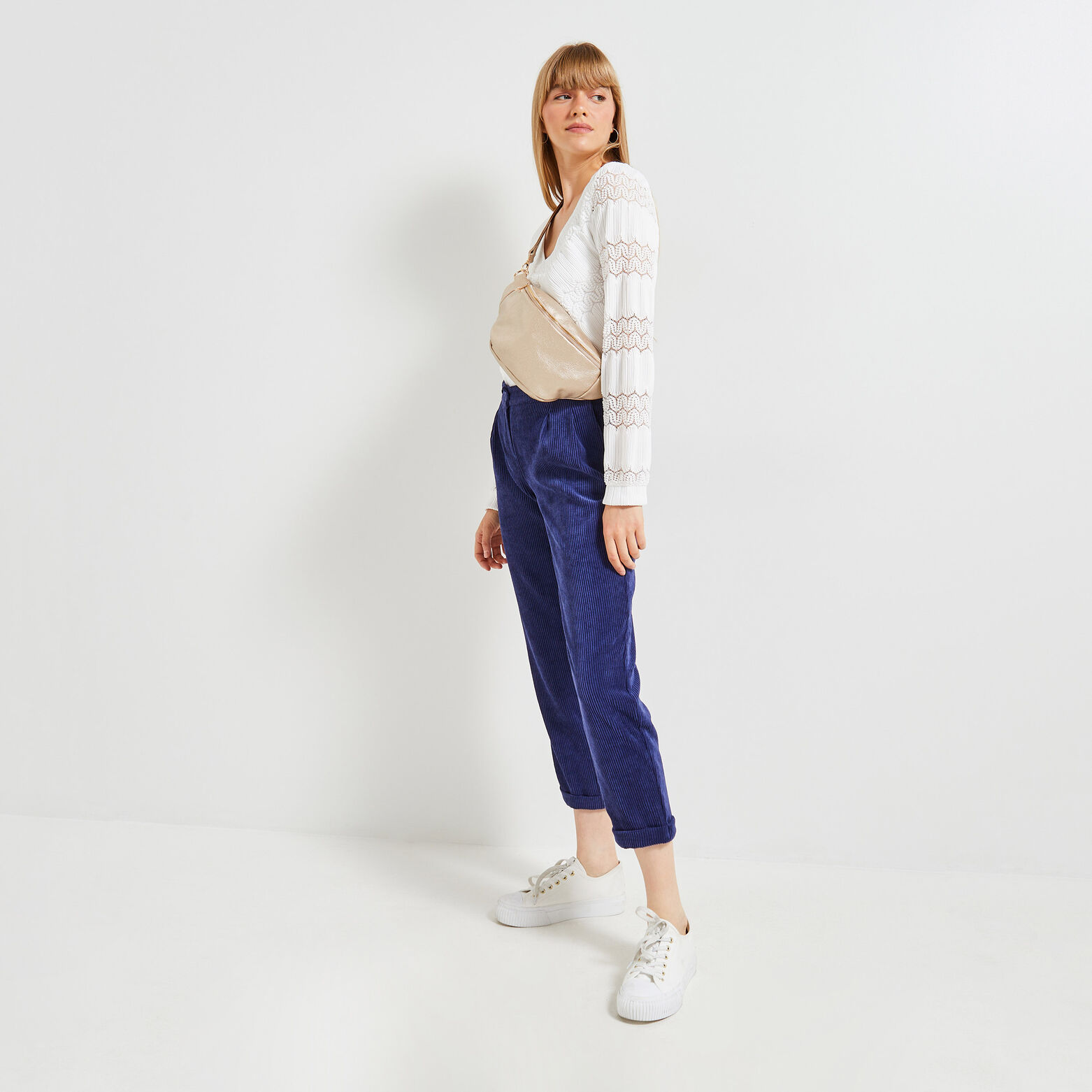 pantalon velours côtelé femme