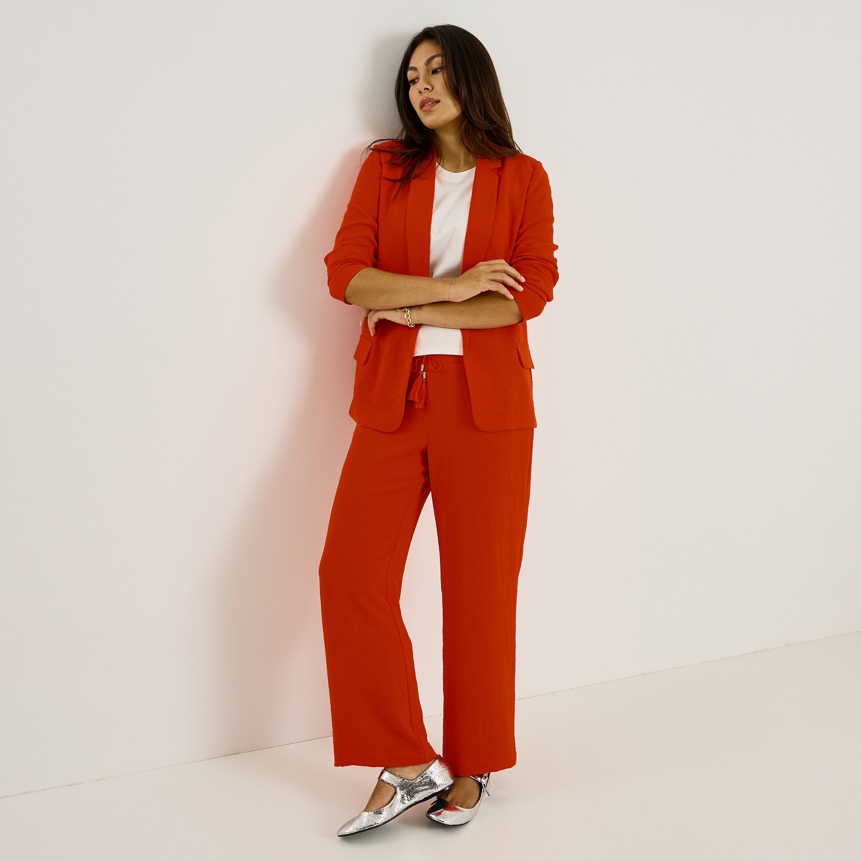 Veste fluide col tailleur femme