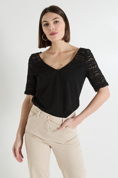T-shirt col V femme