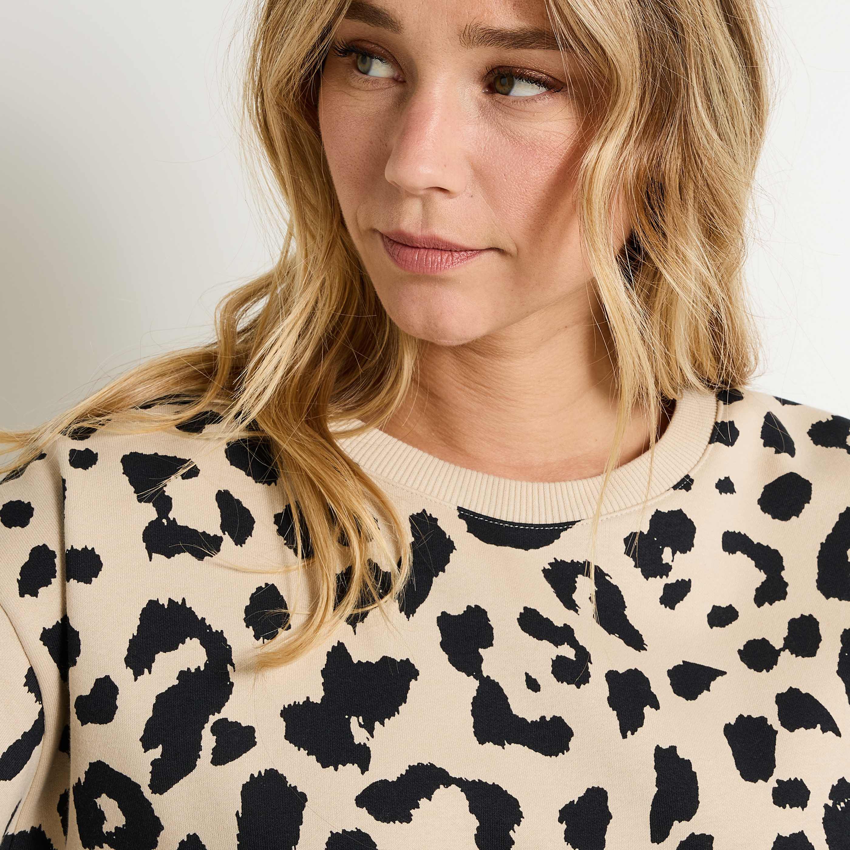 Sweat imprim&eacute; l&eacute;opard femme