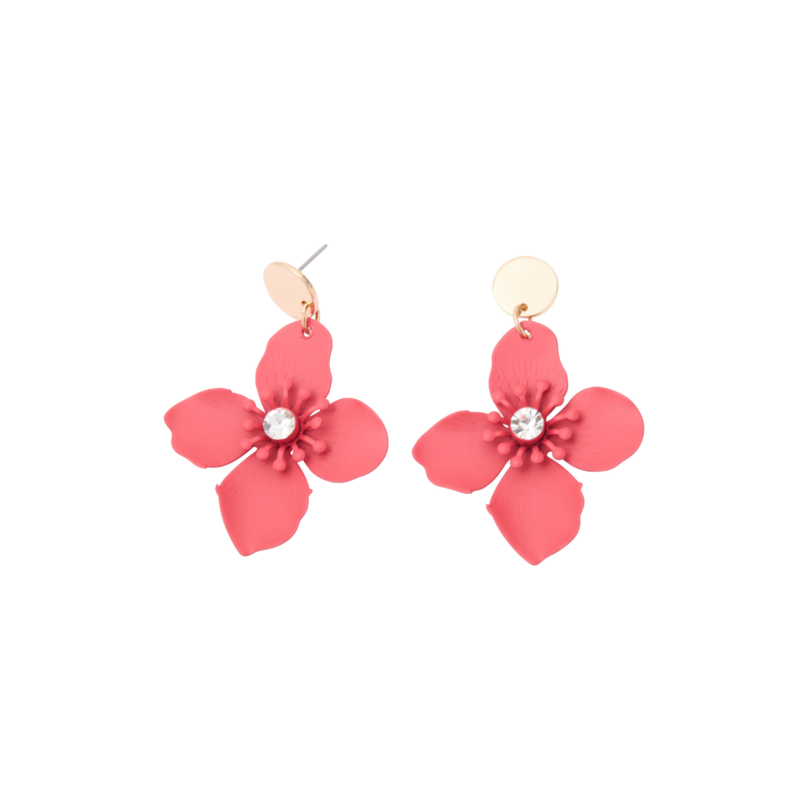 Boucles d&rsquo;oreilles fleur strass femme