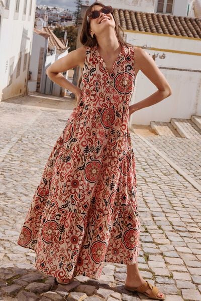 Robe longue bohème imprimée
