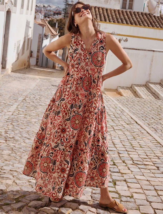 Robe longue bohème imprimée