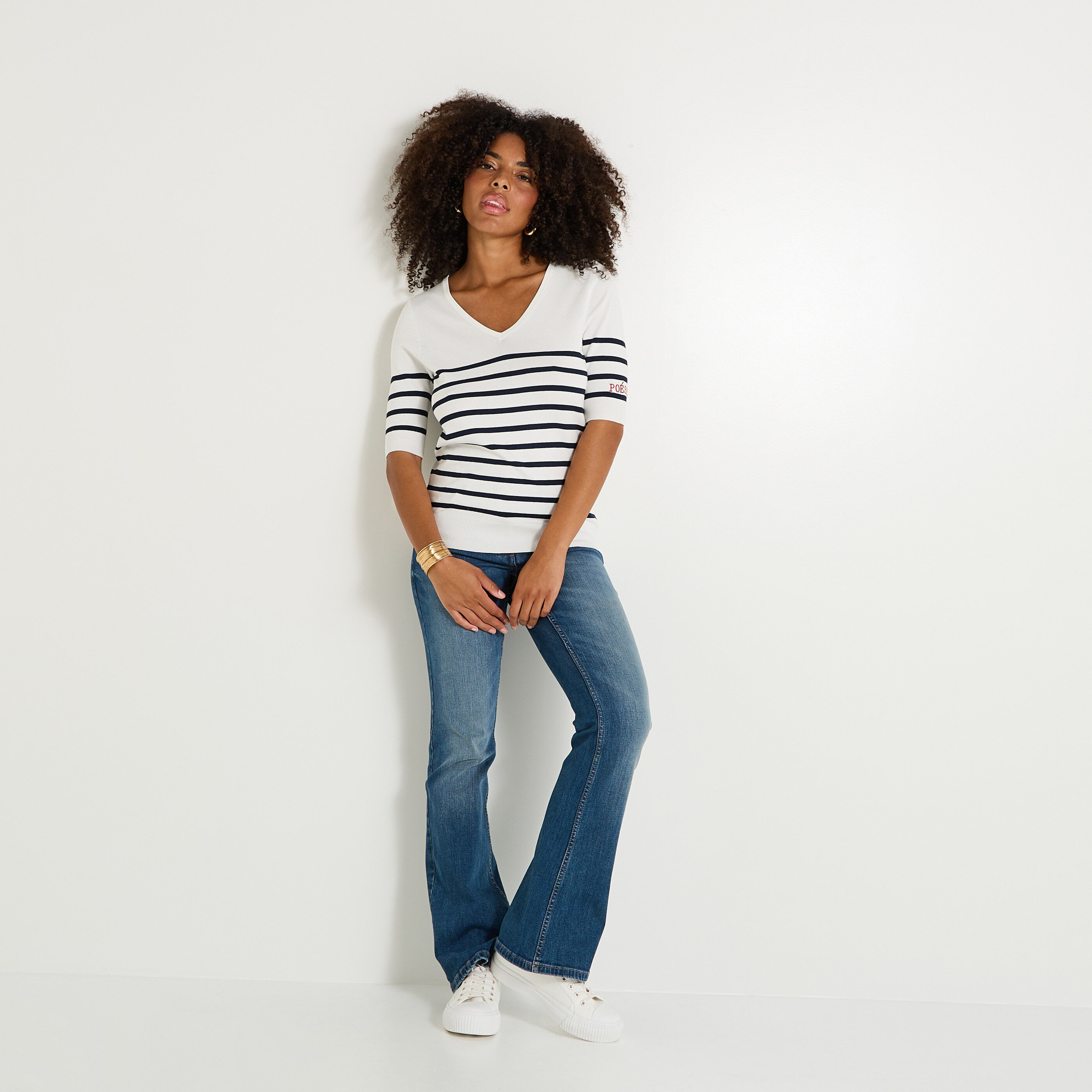 Pull manches courtes femme