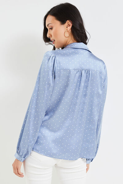 Chemise satinée à manches longues