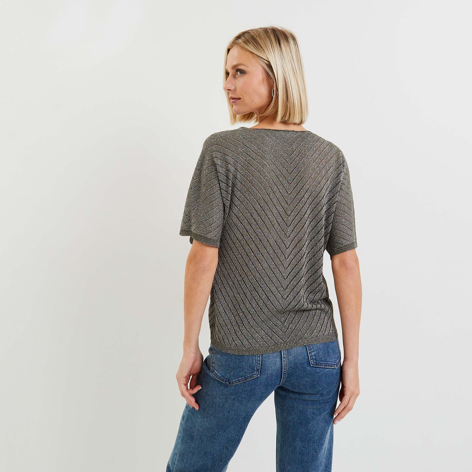 Pull manches courtes femme