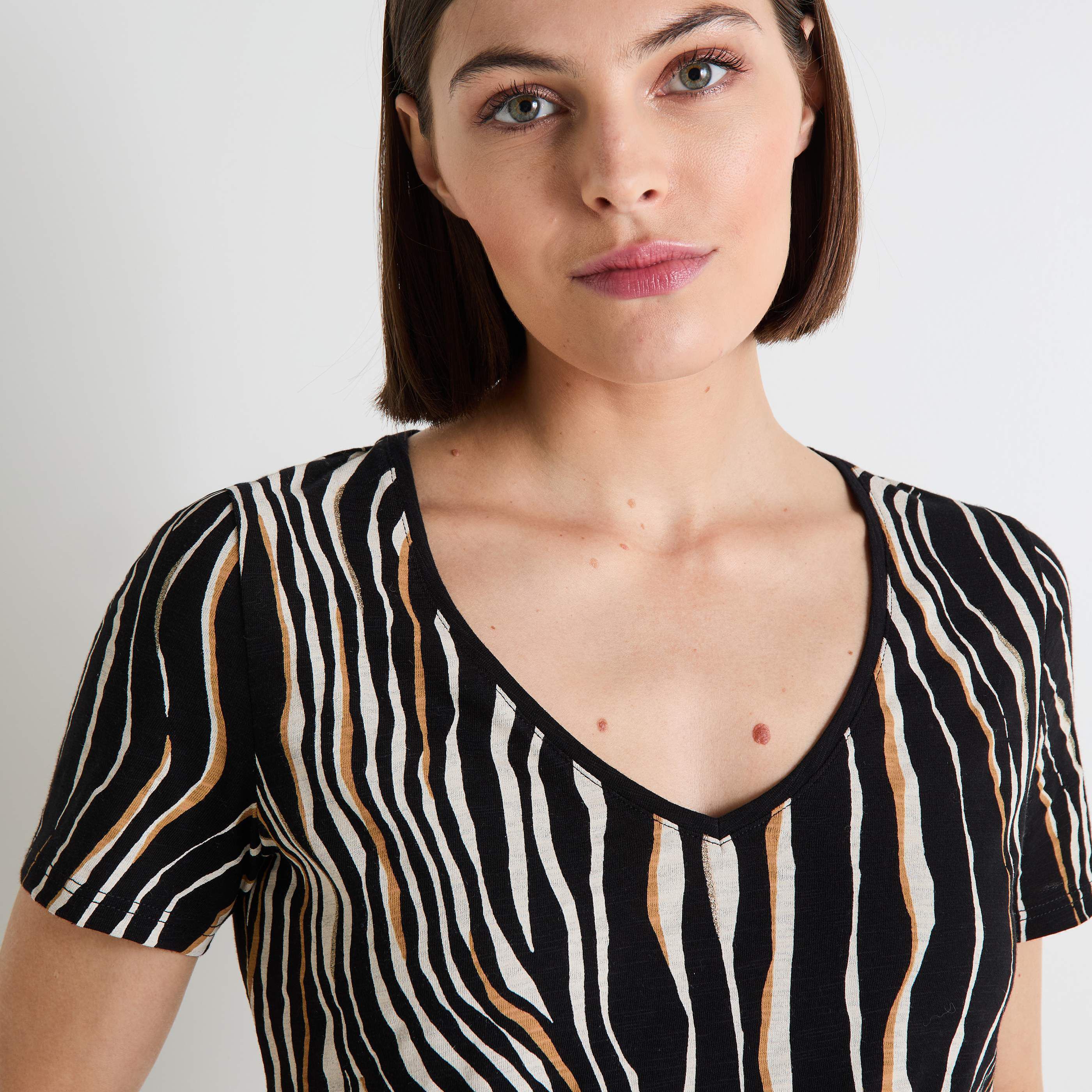 T-shirt col V femme