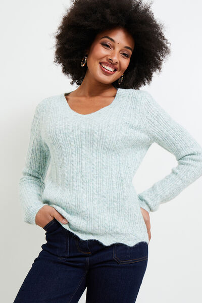 Pull torsadé femme
